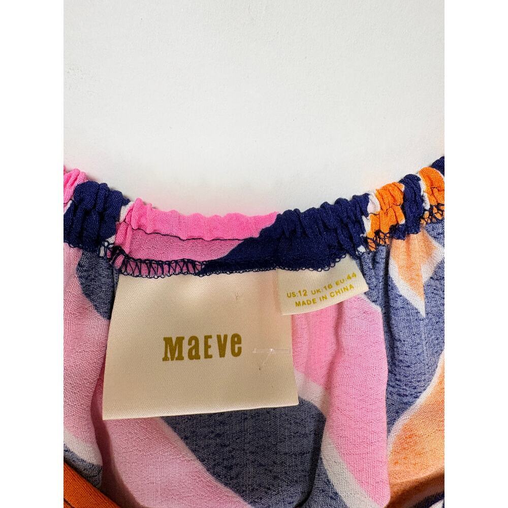 Maeve Anthro Wide Leg Jumpsuit Romper Pink Orange Palazzo Coastal Boho New - Picture 5 of 16